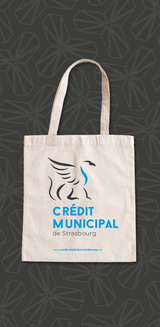 Identité visuelle : Sac imprimé - Crédit Municipal de Strasbourg