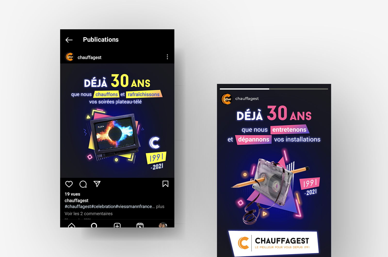 Identité visuelle : Campagne de communication sur les réseaux sociaux - Chauffagest