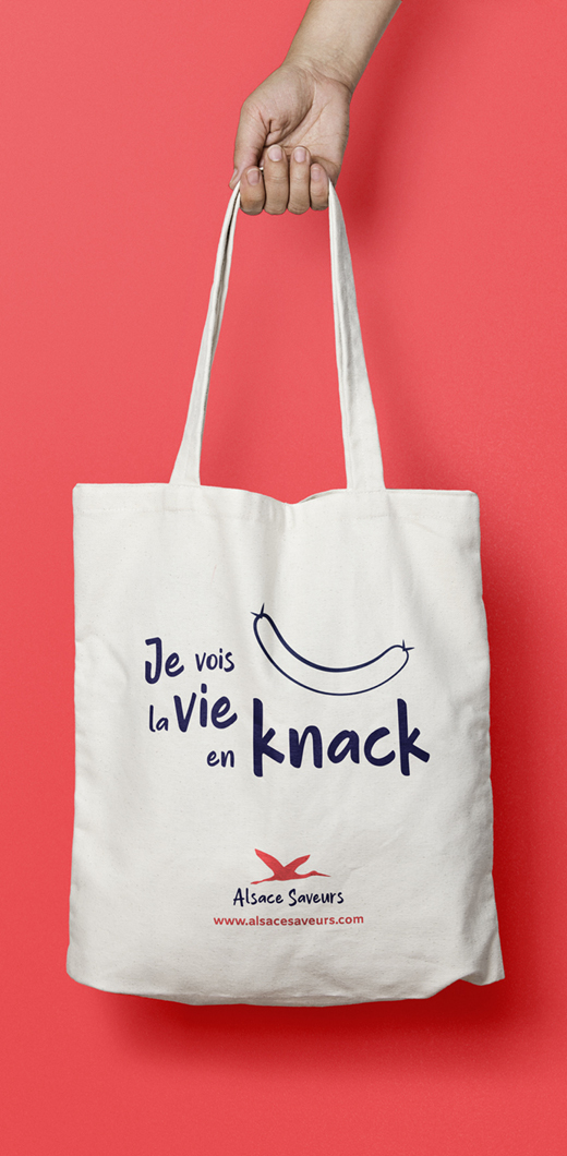 Identité visuelle : Impression sur tote bag Alsace Saveurs