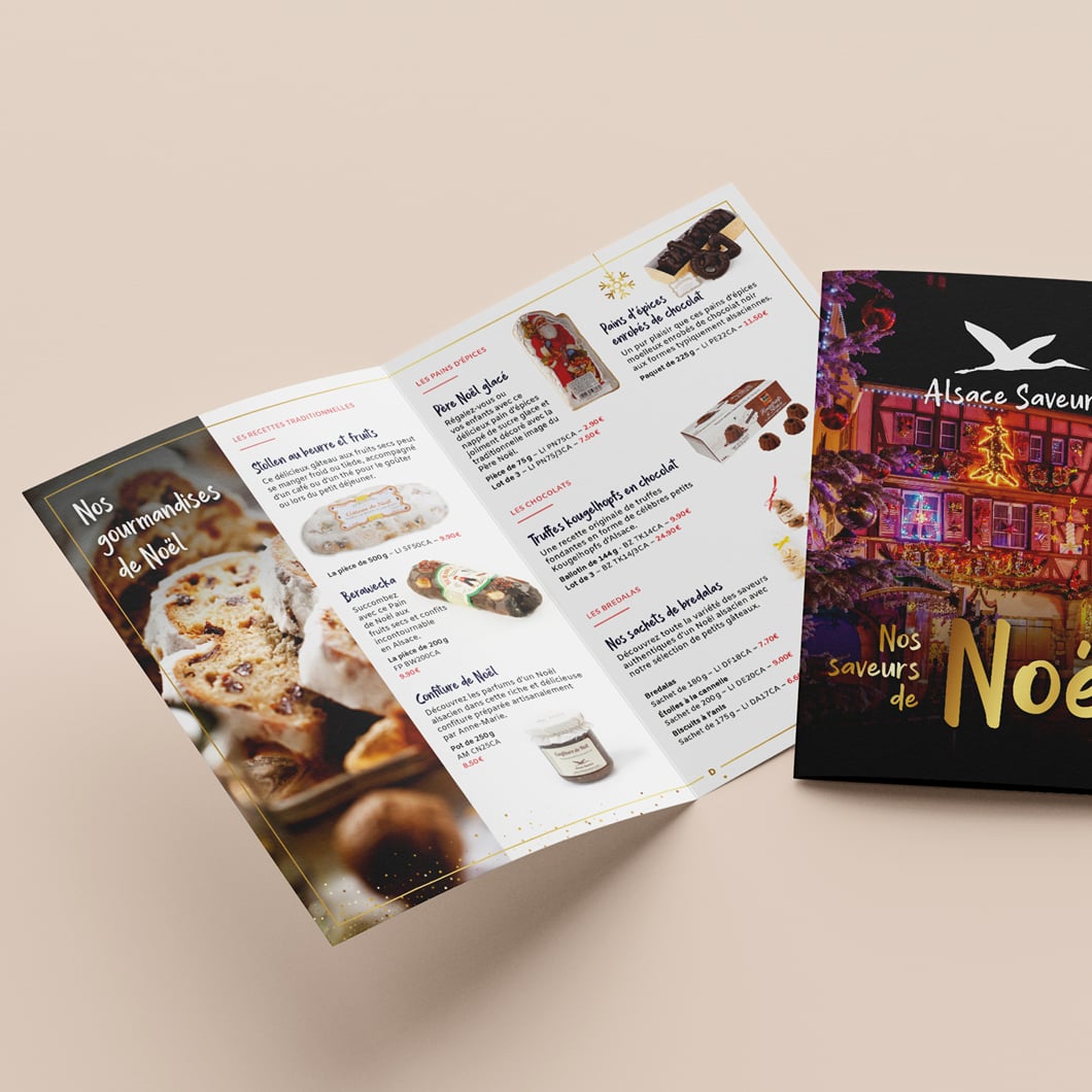 Papeterie & Print : Flyer de Noël Alsace Saveurs