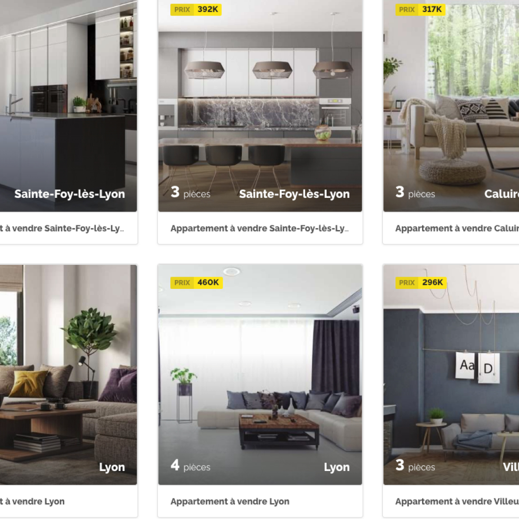 Identité visuelle : Digital & web, liste des biens - Novéo Immo