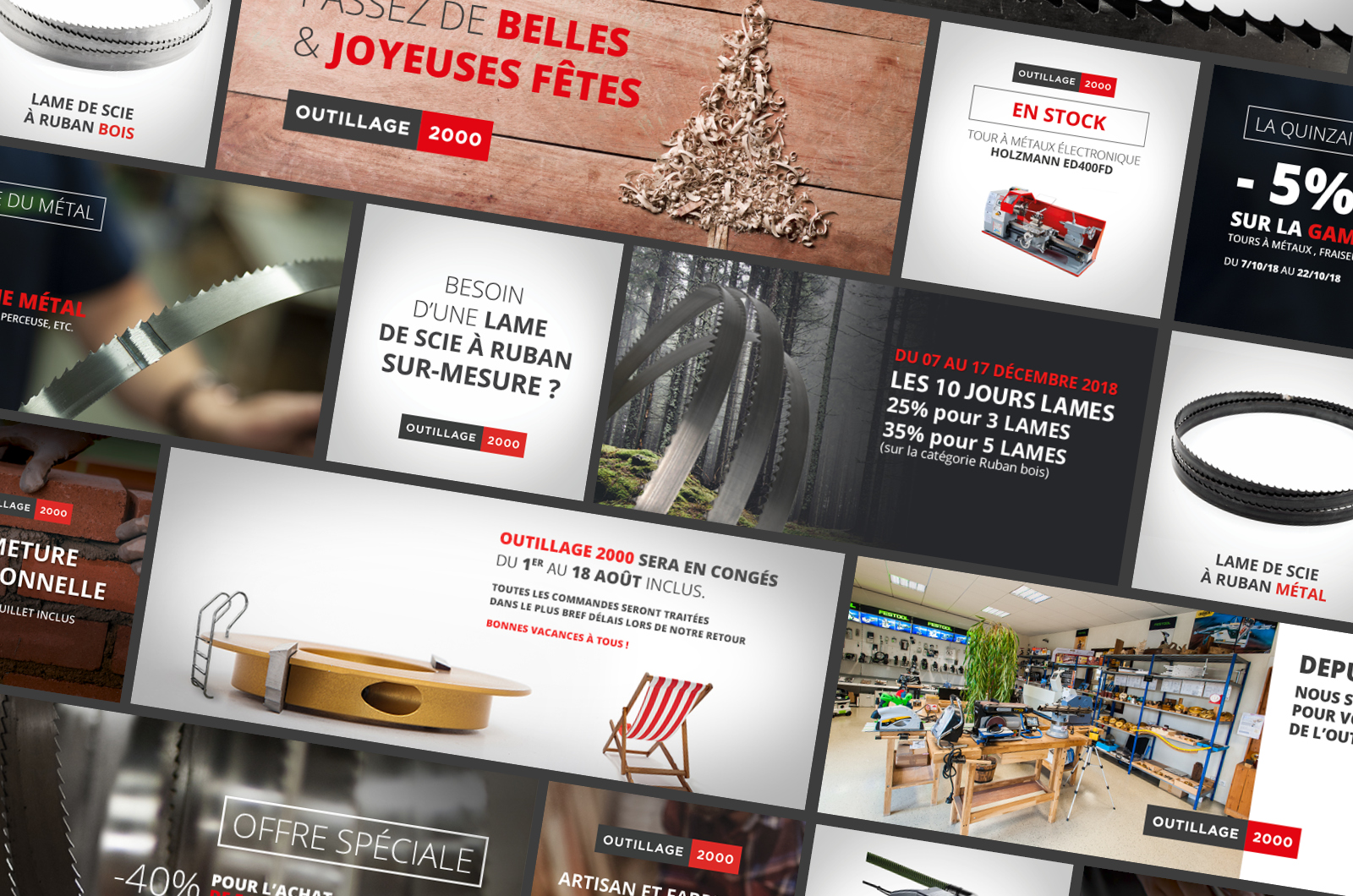 Identité visuelle : Réseaux sociaux collection - Outillage 2000