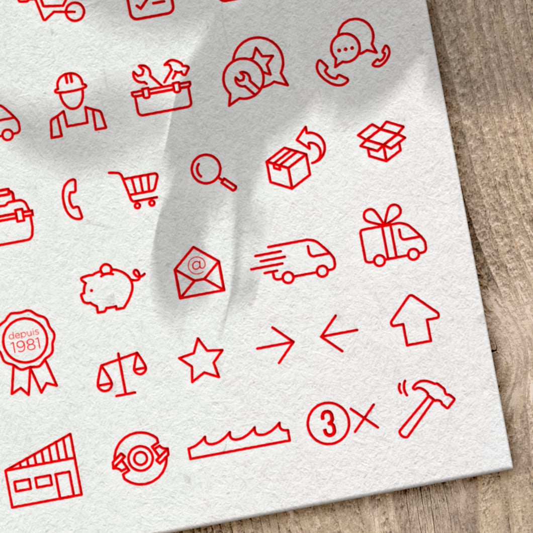 Identité visuelle : Site Ecommerce recherche de pictogrammes - Outillage 2000