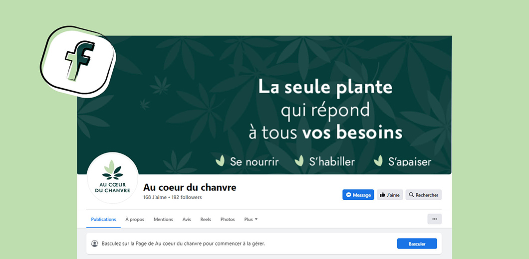Identité visuelle - Réseaux sociaux Facebook Au Coeur du Chanvre