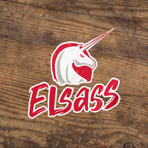 Identité visuelle - Brasserie Licorne Logo sur fond bois