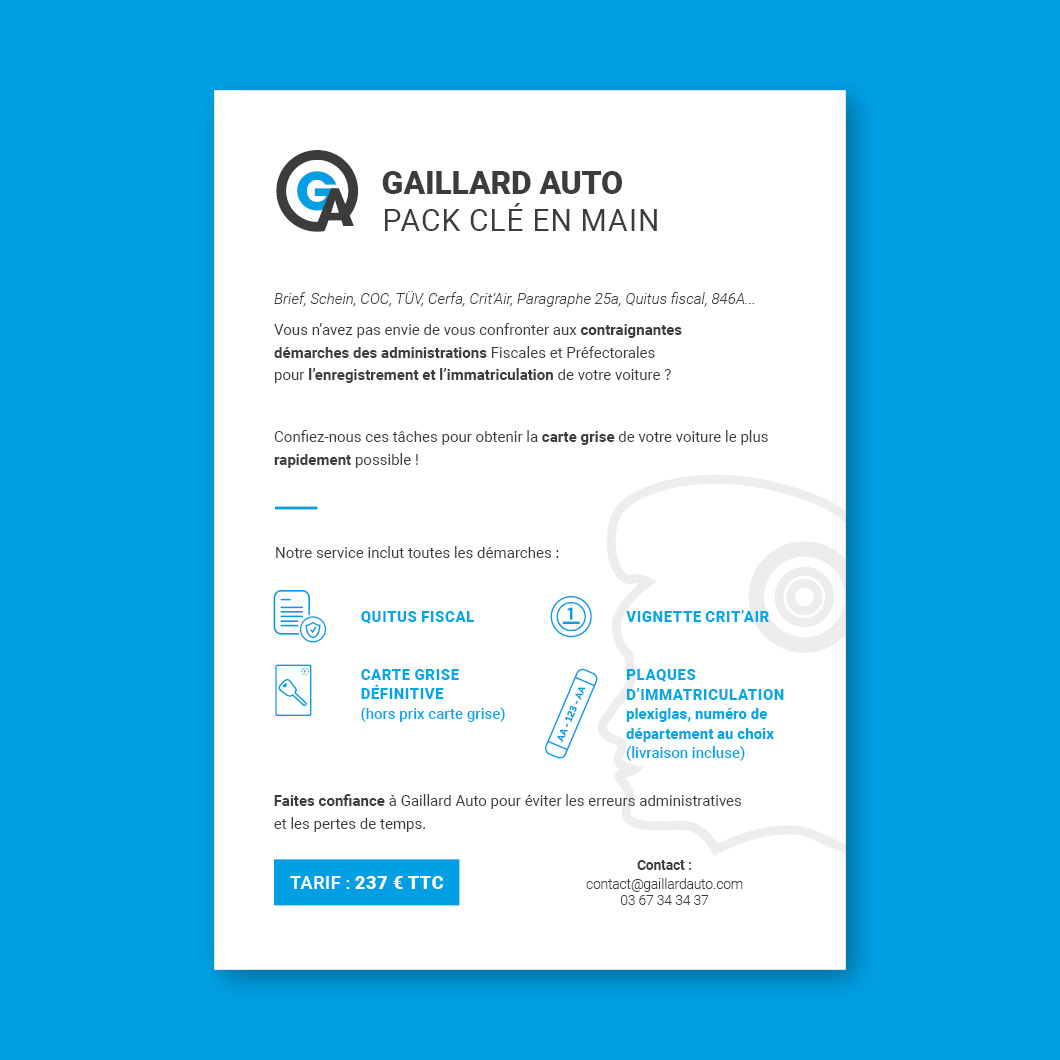 Identité visuelle - supports de communication Gaillard Auto